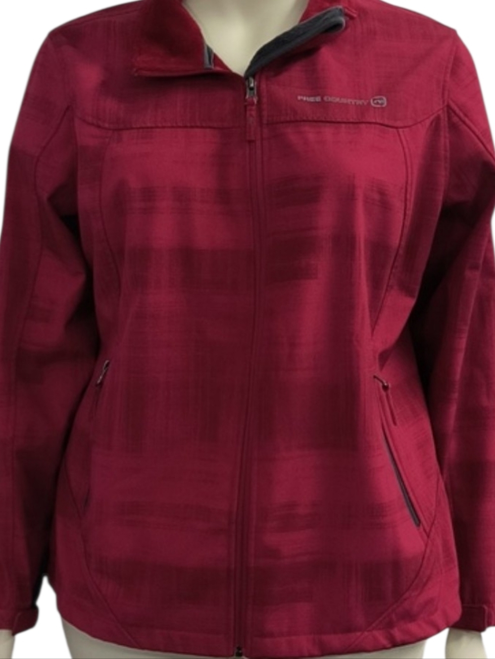 Free Country Red Softshell Jacket Zip Up Windbreaker Outdoor Coat Hiking Sport